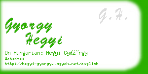 gyorgy hegyi business card
